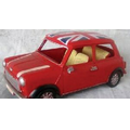 12 Oz. Antique Model Mini Cooper w/ USA Flag ( 7.5"x4"x3.375")